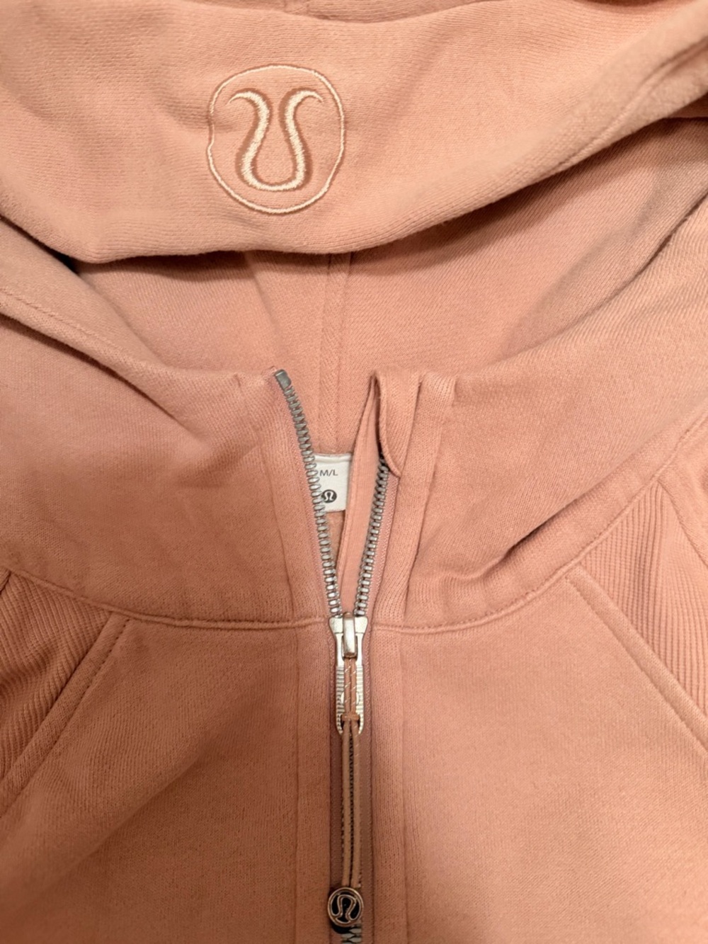 Lululemon Peach M/L Scuba Half-Zip Hoodie